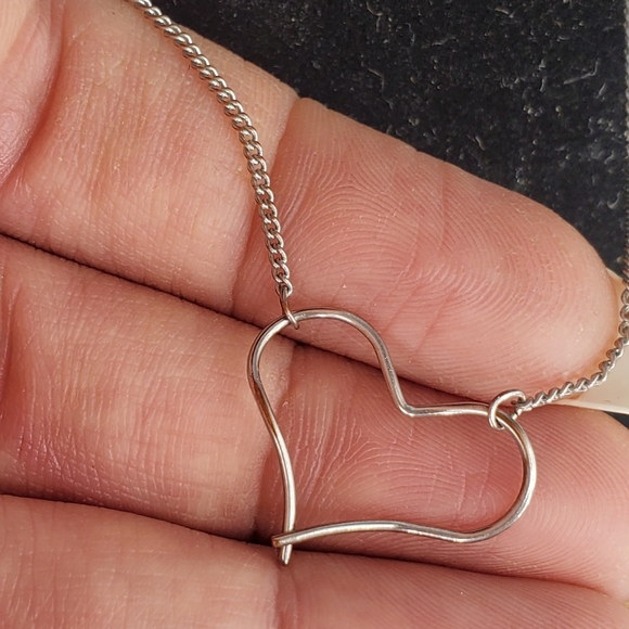 Silvertone Heart Necklace and Front Back Earrings Set - Picture 2 of 12